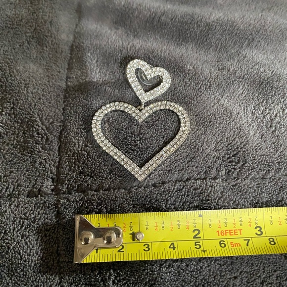 UO Rhinestone Heart Statement Earring - Picture 3 of 4